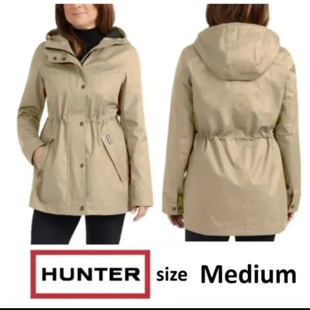 Womens HUNTER Rain Jacket Beige NWT - Picture 3 of 10